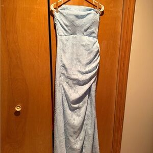 Elegant Blue Strapless Dress